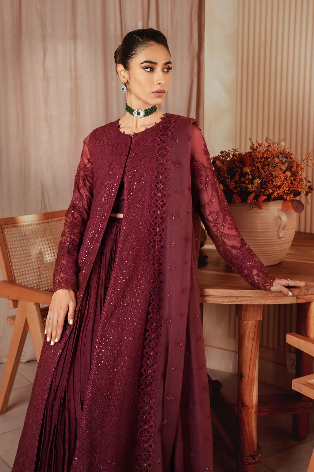 Iznik | Chiffonkari Formals | ICK-01 Embroidered Chiffon - Aqsa Fabrics
