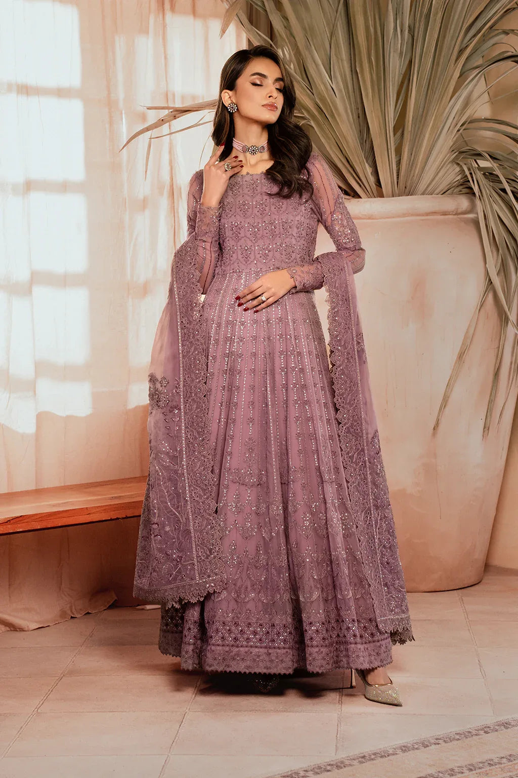 Iznik | Chiffonkari Formals | ICK-02 Embroidered Chiffon - Aqsa Fabrics