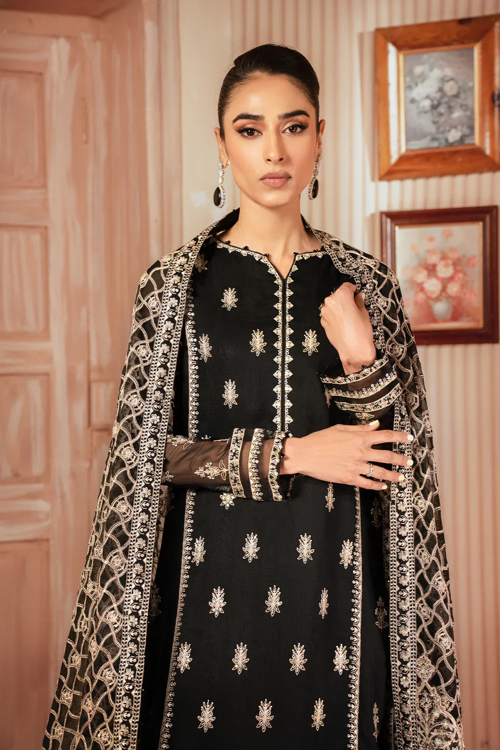 Iznik | Chiffonkari Formals | ICK-03 Embroidered Chiffon - Aqsa Fabrics