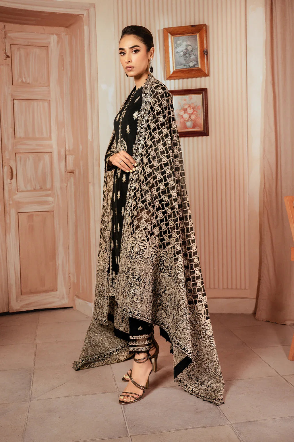 Iznik | Chiffonkari Formals | ICK-03 Embroidered Chiffon - Aqsa Fabrics