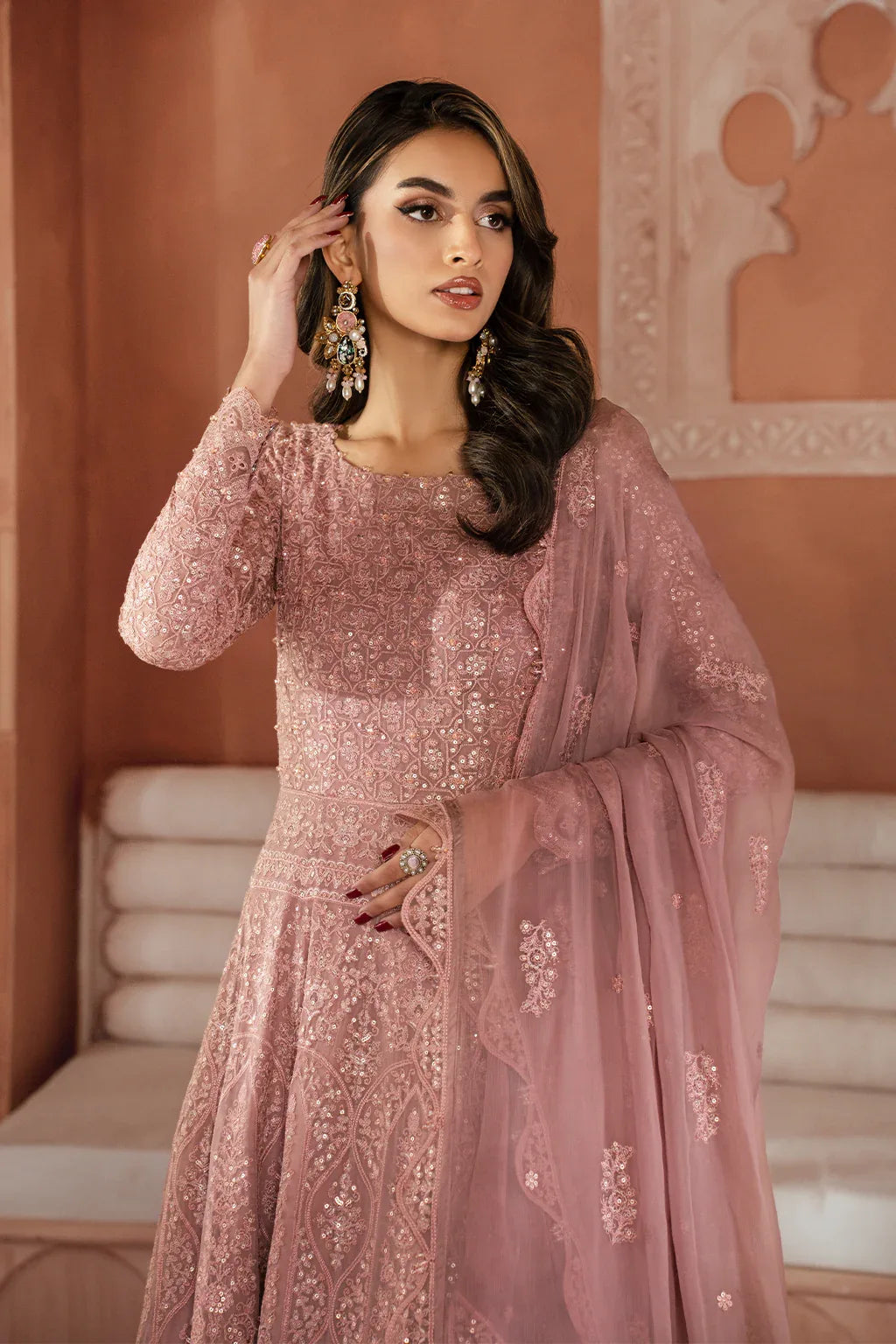 Iznik | Chiffonkari Formals | ICK-04 Embroidered Chiffon - Aqsa Fabrics