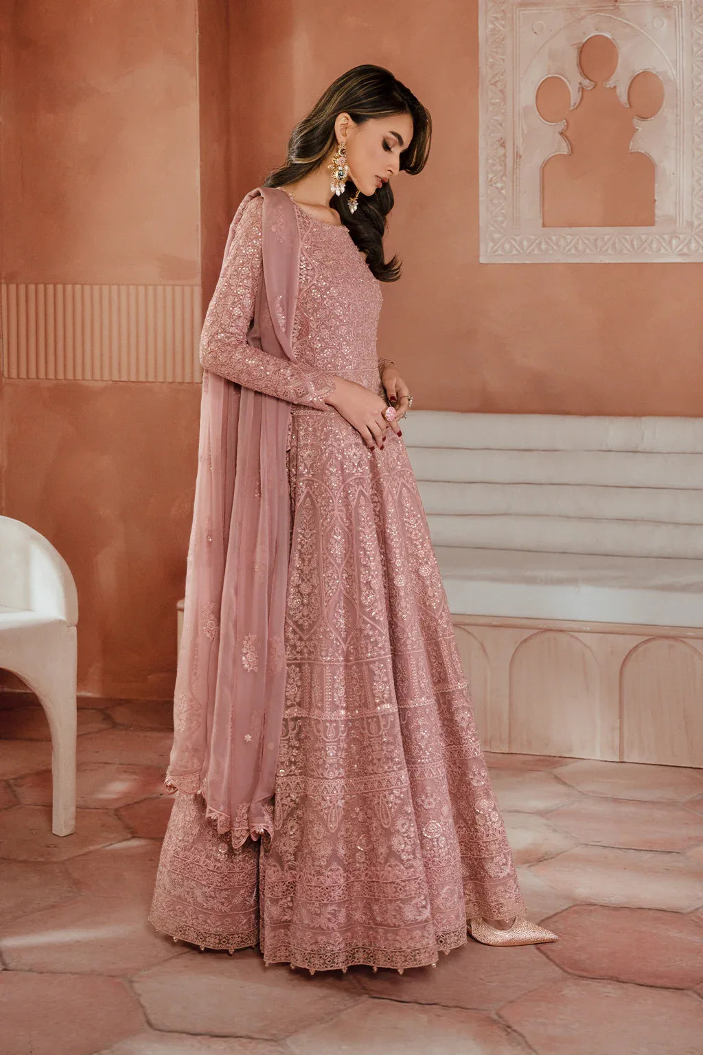 Iznik | Chiffonkari Formals | ICK-04 Embroidered Chiffon - Aqsa Fabrics