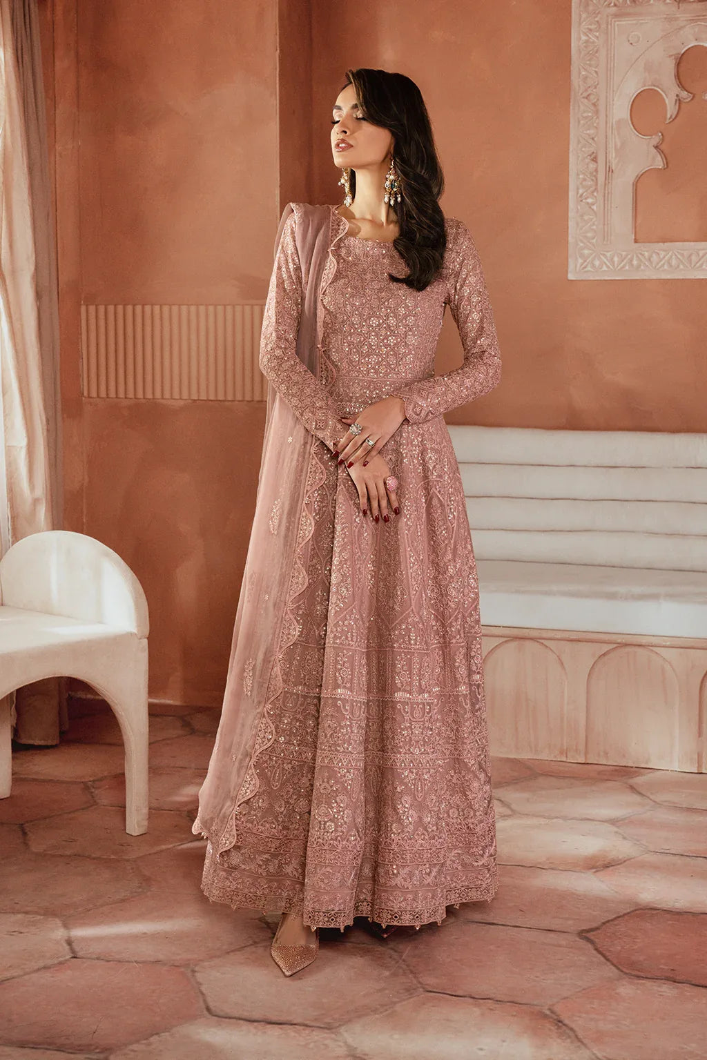 Iznik | Chiffonkari Formals | ICK-04 Embroidered Chiffon - Aqsa Fabrics