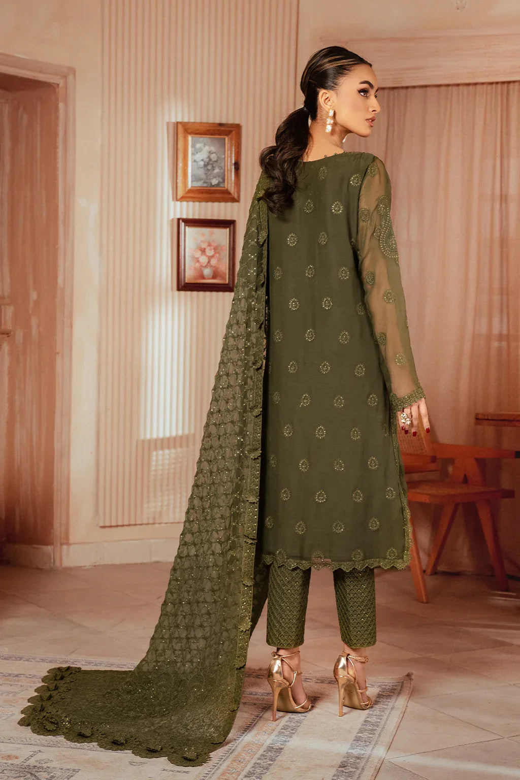 Iznik | Chiffonkari Formals | ICK-05 Embroidered Chiffon - Aqsa Fabrics