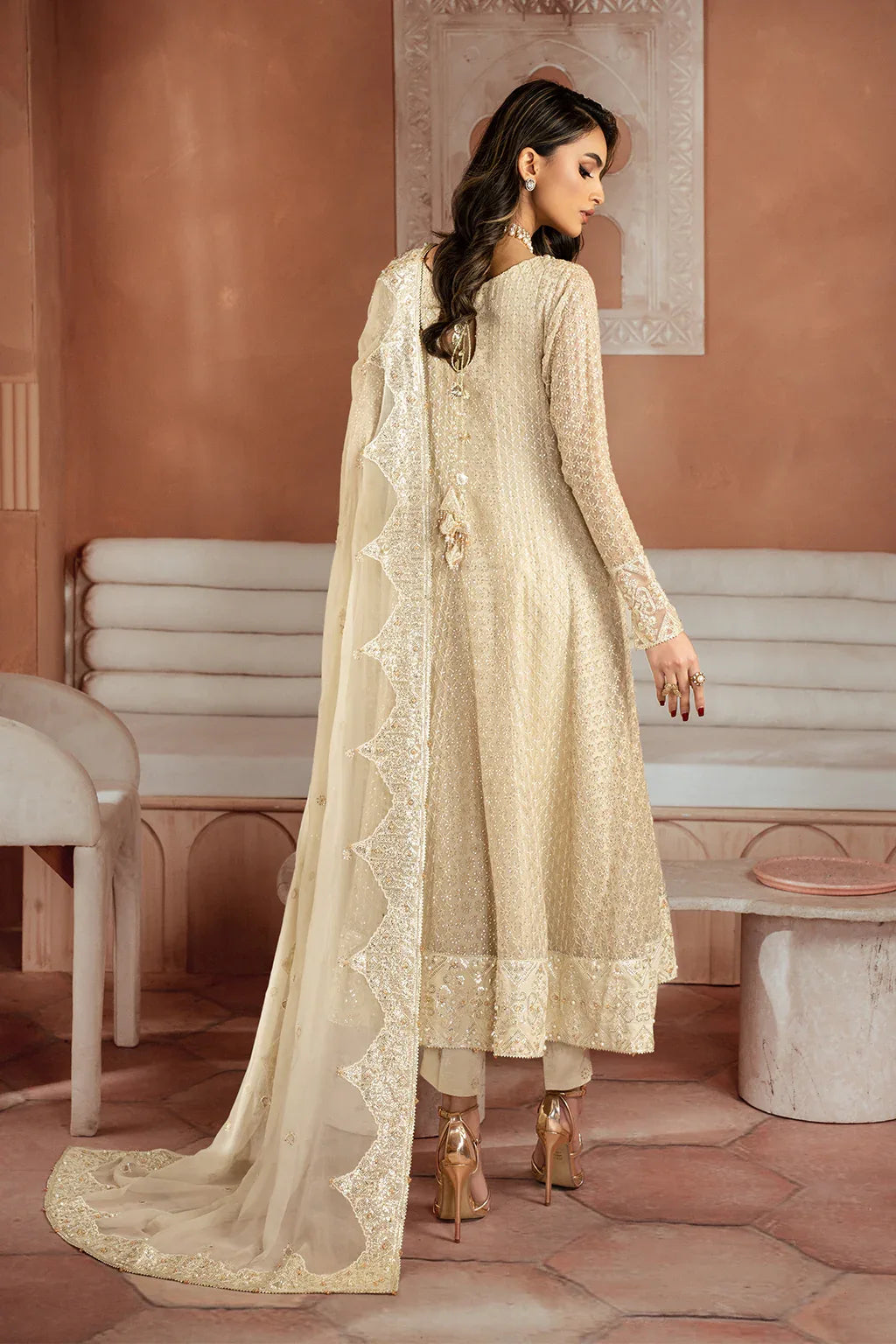 Iznik | Chiffonkari Formals | ICK-06 Embroidered Chiffon - Aqsa Fabrics