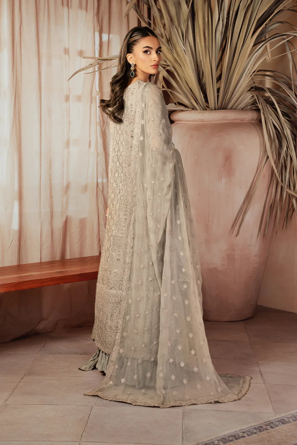 Iznik | Chiffonkari Formals | ICK-08 Embroidered Chiffon - Aqsa Fabrics