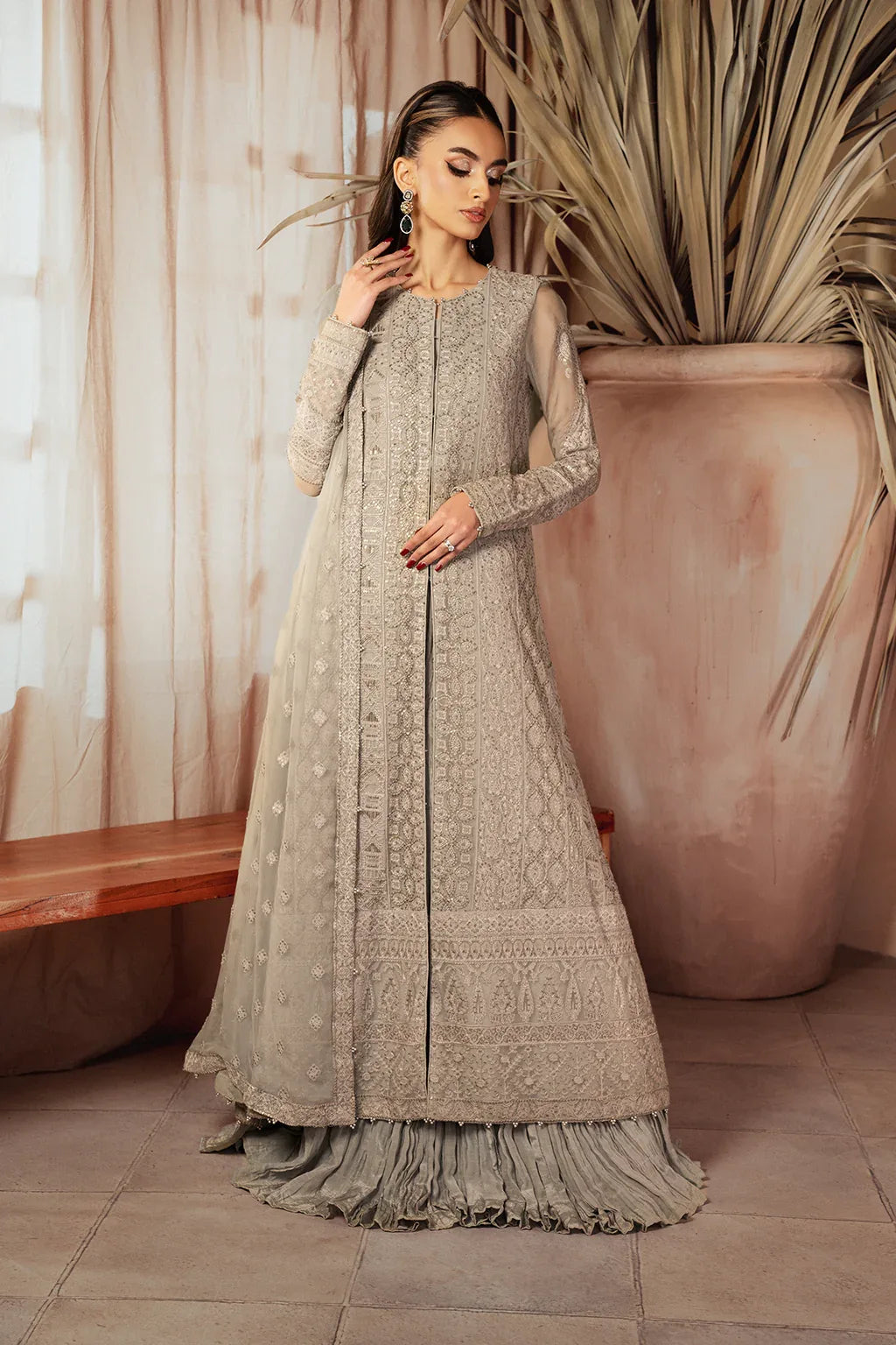 Iznik | Chiffonkari Formals | ICK-08 Embroidered Chiffon - Aqsa Fabrics