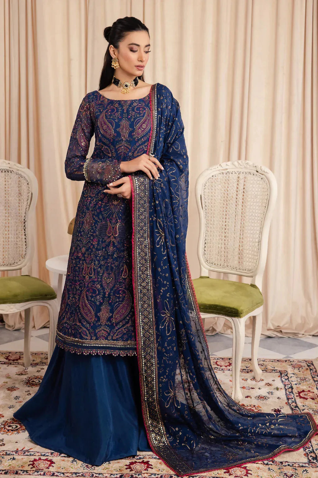 Iznik | Chinnon Chiffon | CC-34 ASHAH - Aqsa Fabrics