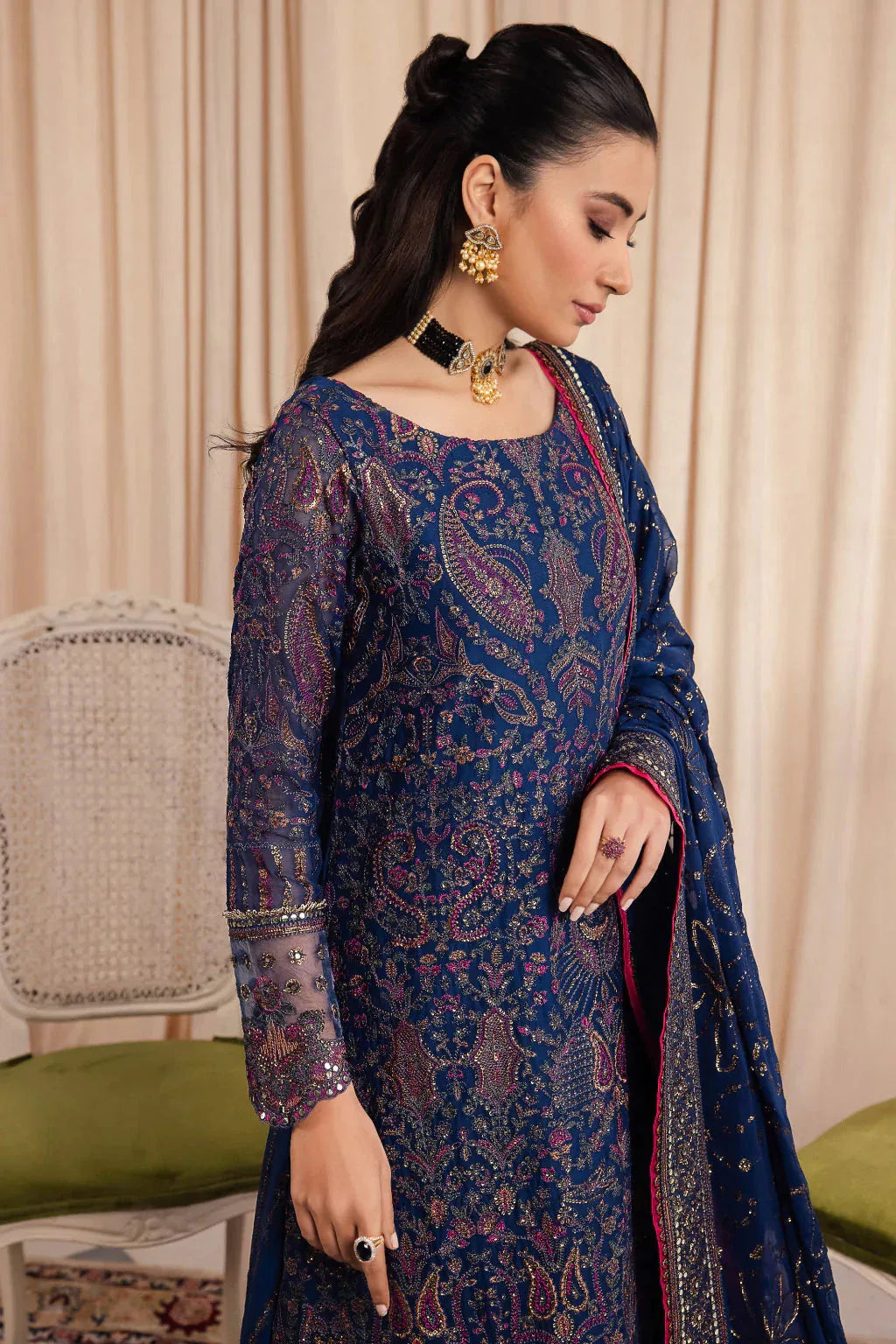 Iznik | Chinnon Chiffon | CC-34 ASHAH - Aqsa Fabrics