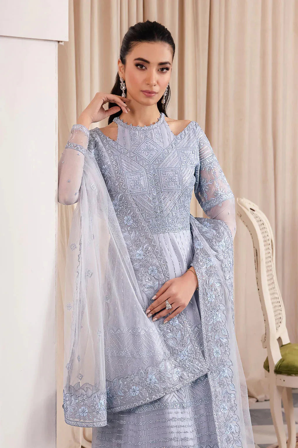 Iznik | Chinnon Chiffon | CC-38 IZARA - Aqsa Fabrics