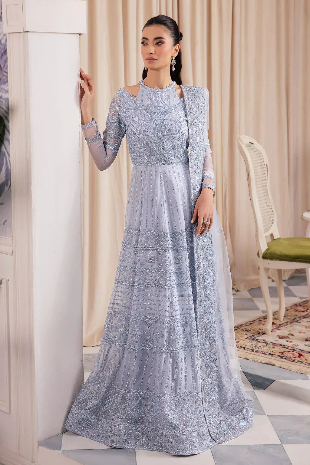 Iznik | Chinnon Chiffon | CC-38 IZARA - Aqsa Fabrics