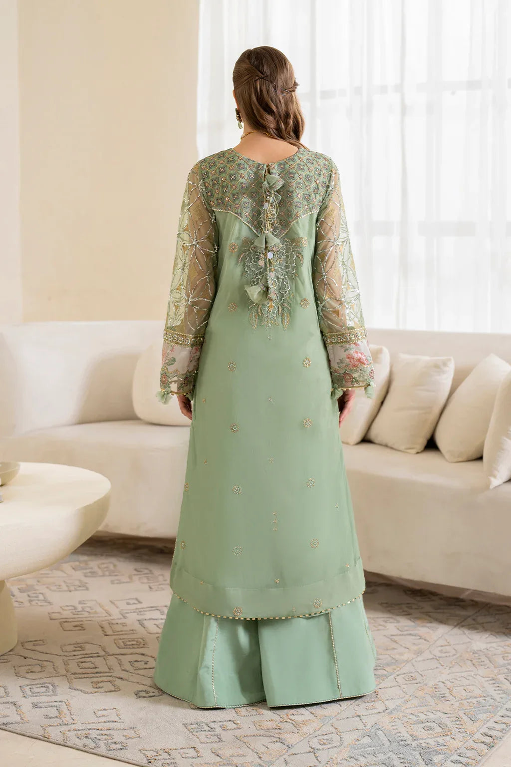 Iznik | Chinnon Chiffon | CC-41 Embroidered Net - Aqsa Fabrics