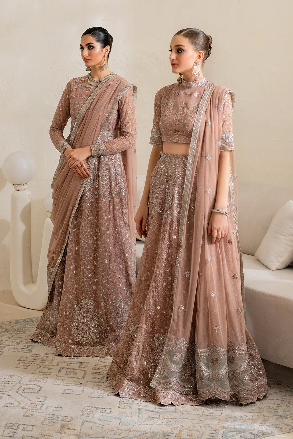 Iznik | Chinnon Chiffon | CC-43 Embroidered Net - Aqsa Fabrics