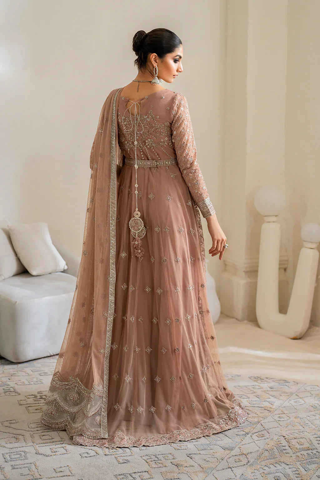 Iznik | Chinnon Chiffon | CC-43 Embroidered Net - Aqsa Fabrics