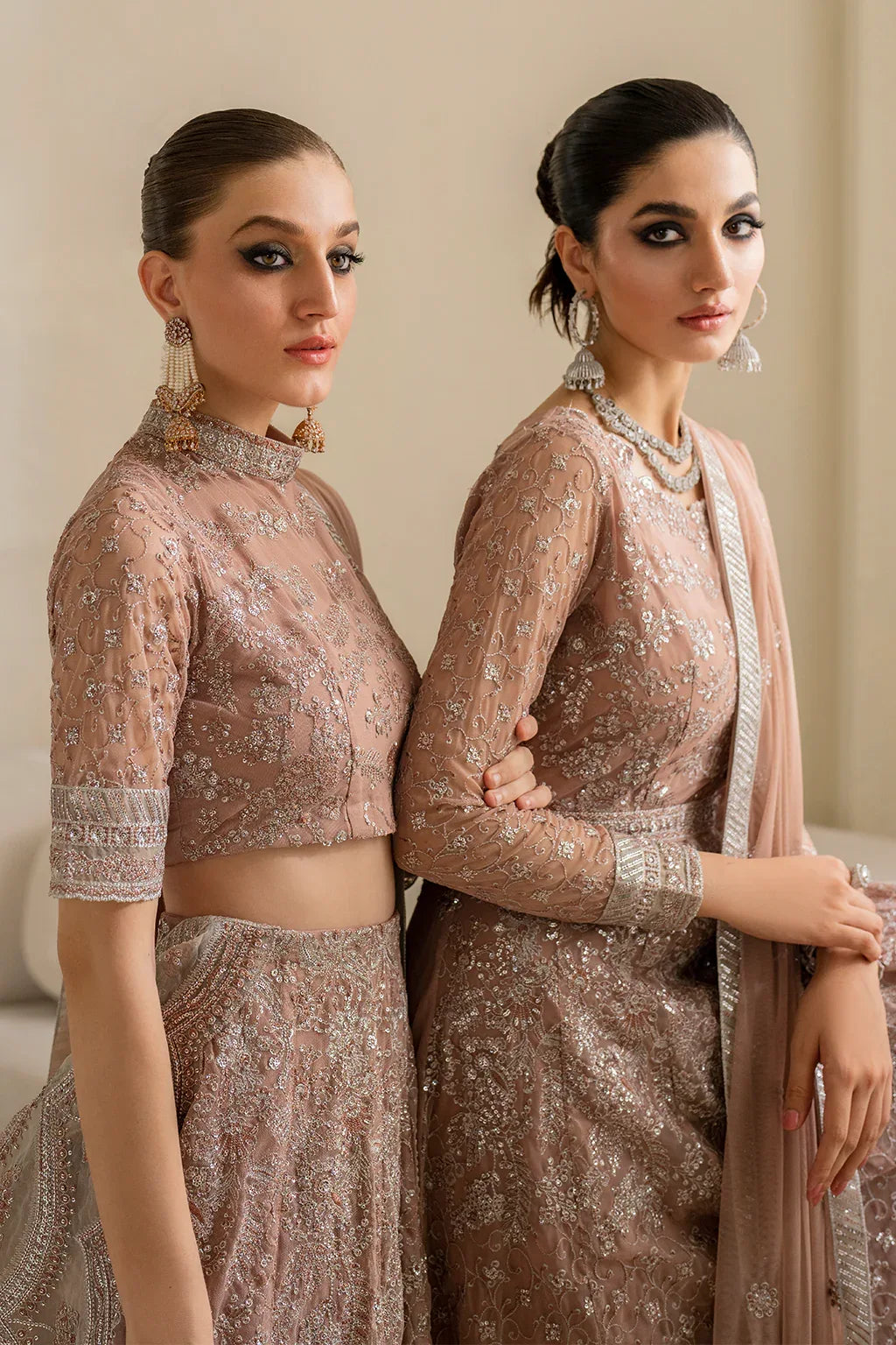 Iznik | Chinnon Chiffon | CC-43 Embroidered Net - Aqsa Fabrics