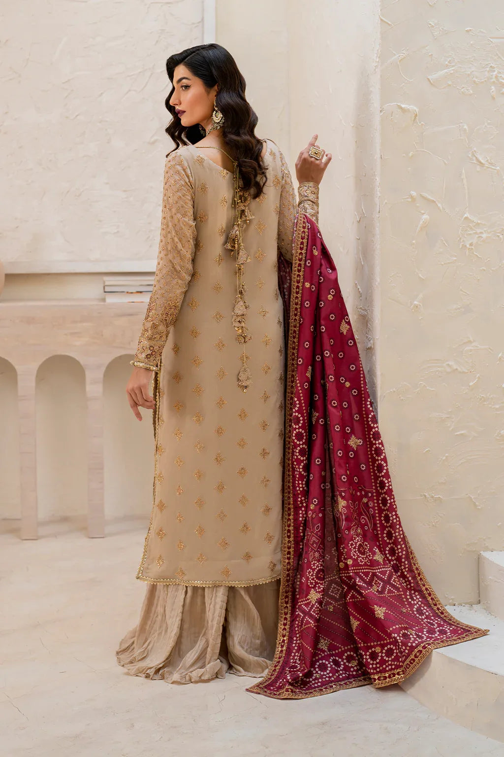 Iznik | Chinnon Chiffon | CC-44 Embroidered Chiffon - Aqsa Fabrics