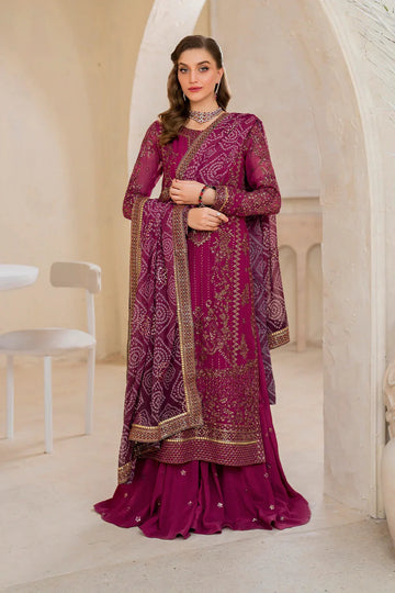 Iznik | Chinnon Chiffon | CC-45 Embroidered Chiffon - Aqsa Fabrics