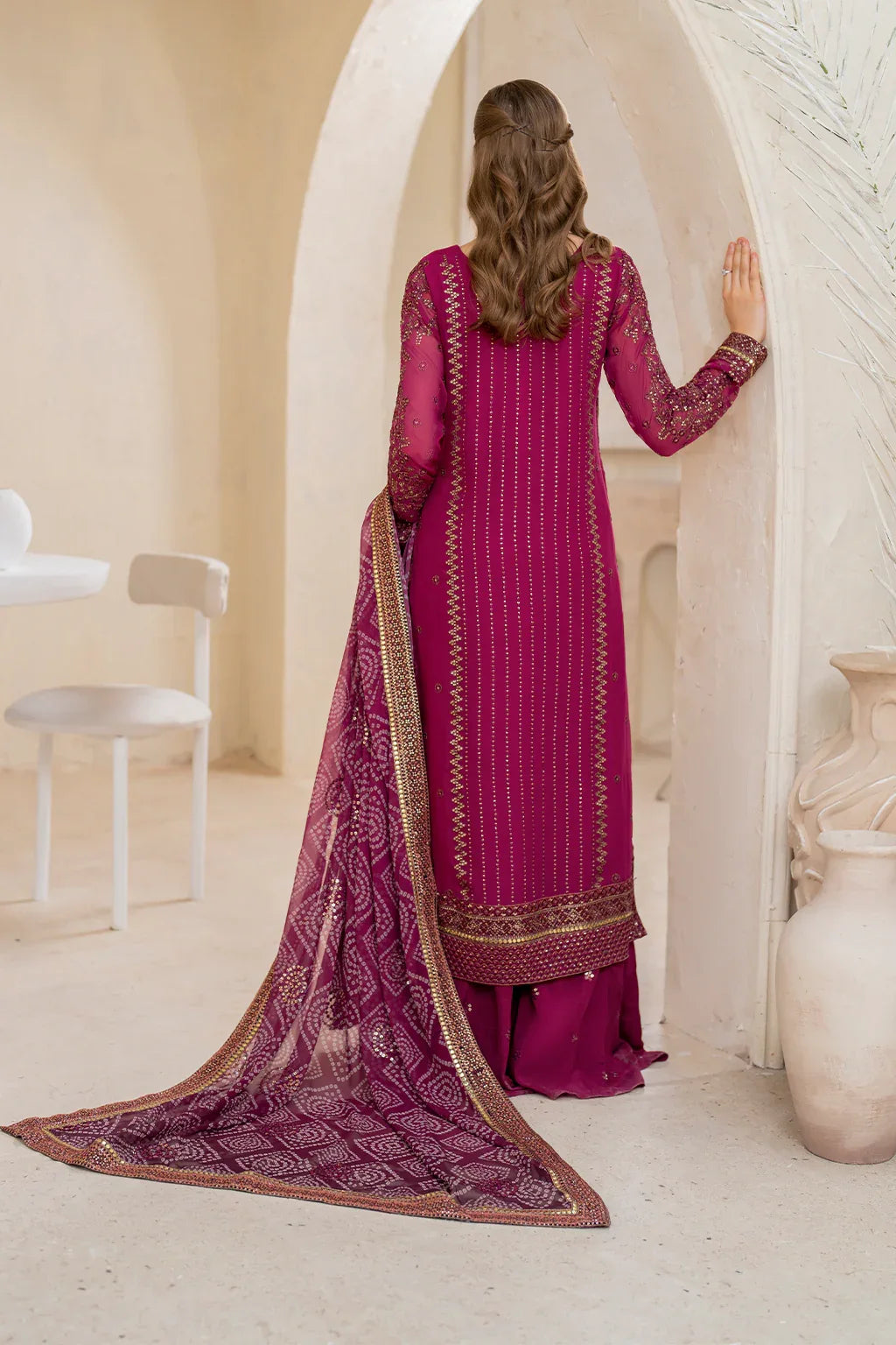 Iznik | Chinnon Chiffon | CC-45 Embroidered Chiffon - Aqsa Fabrics