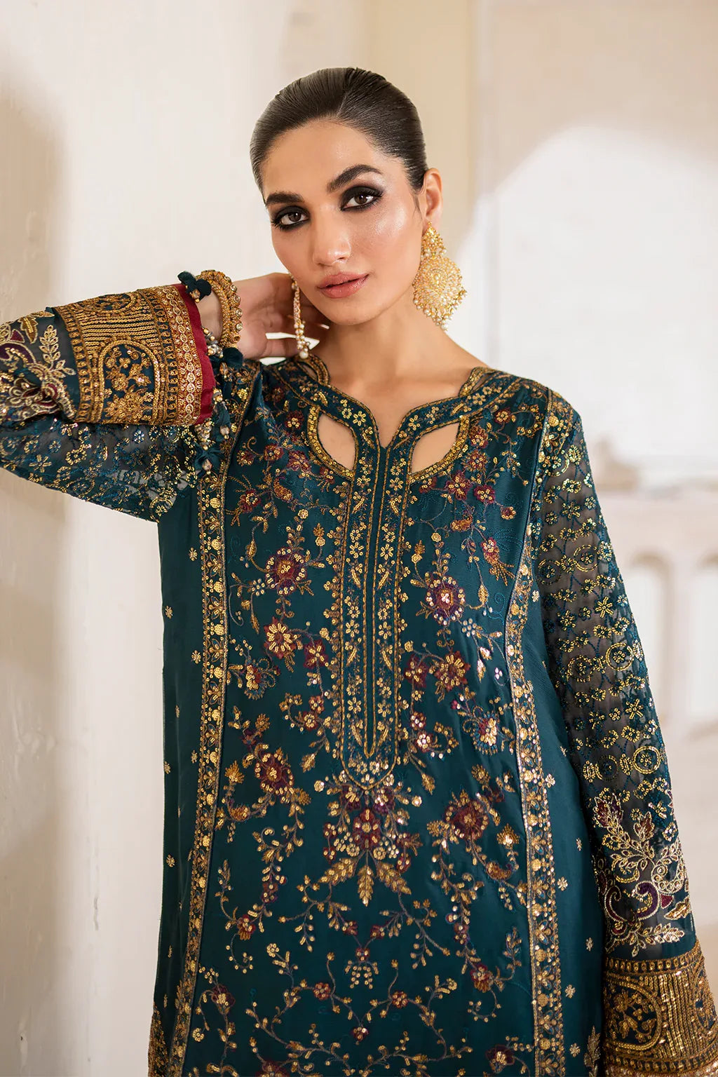 Iznik | Chinnon Chiffon | CC-46 Embroidered Chiffon - Aqsa Fabrics