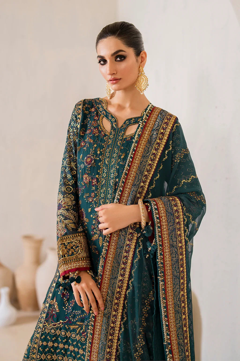 Iznik | Chinnon Chiffon | CC-46 Embroidered Chiffon - Aqsa Fabrics