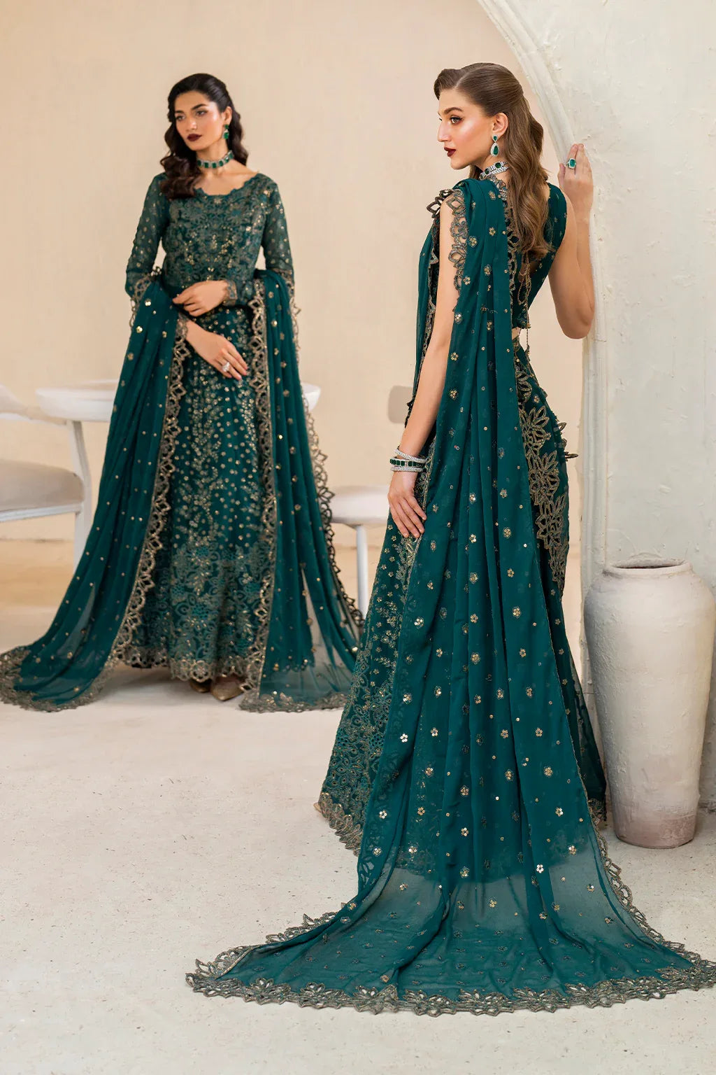 Iznik | Chinnon Chiffon | CC-47 Embroidered Chiffon - Aqsa Fabrics