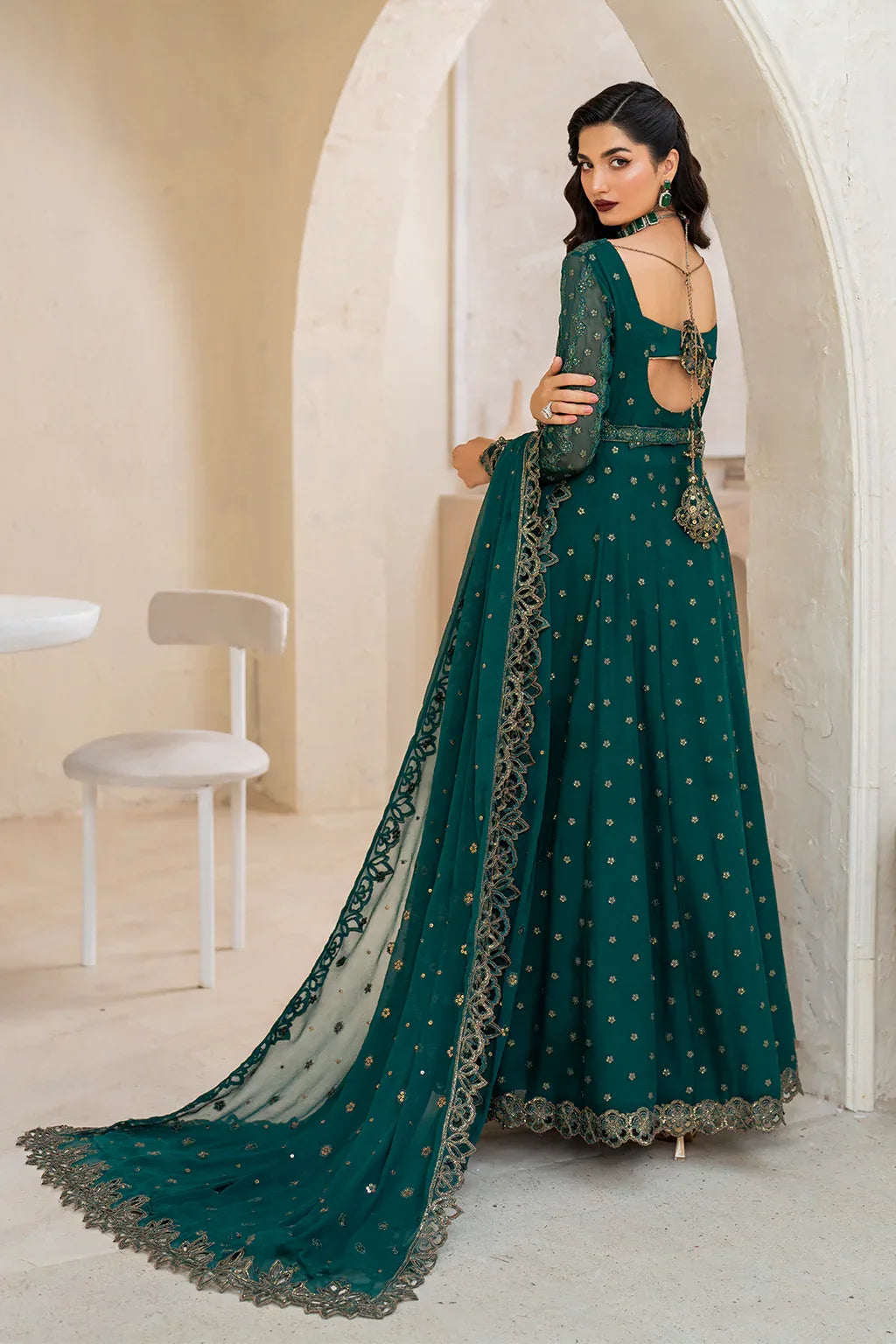 Iznik | Chinnon Chiffon | CC-47 Embroidered Chiffon - Aqsa Fabrics
