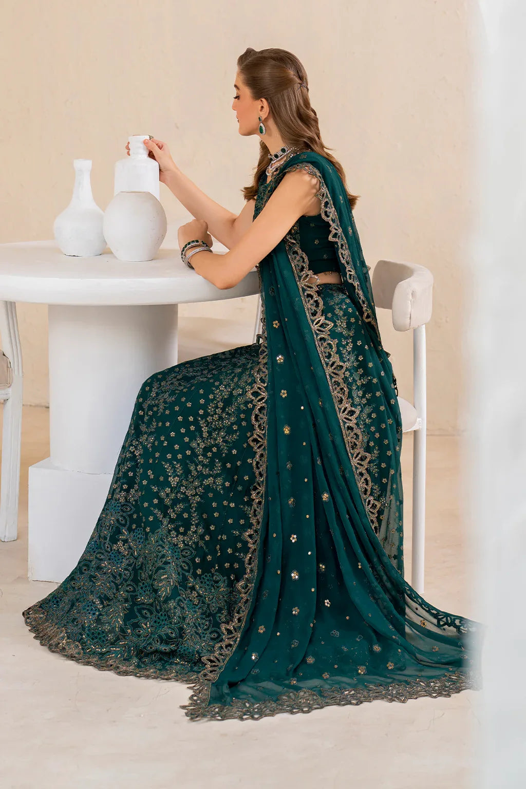 Iznik | Chinnon Chiffon | CC-47 Embroidered Chiffon - Aqsa Fabrics