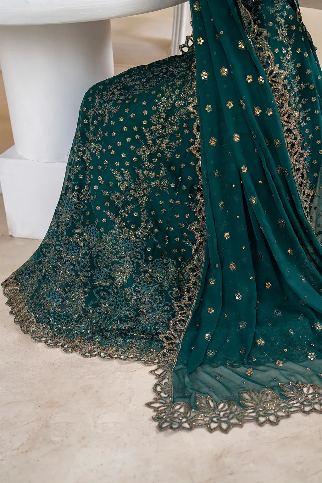Iznik | Chinnon Chiffon | CC-47 Embroidered Chiffon - Aqsa Fabrics