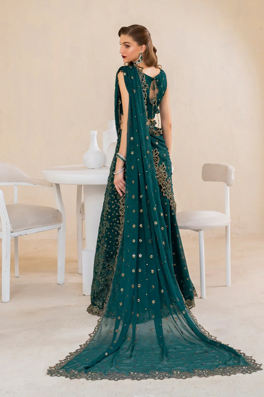 Iznik | Chinnon Chiffon | CC-47 Embroidered Chiffon - Aqsa Fabrics