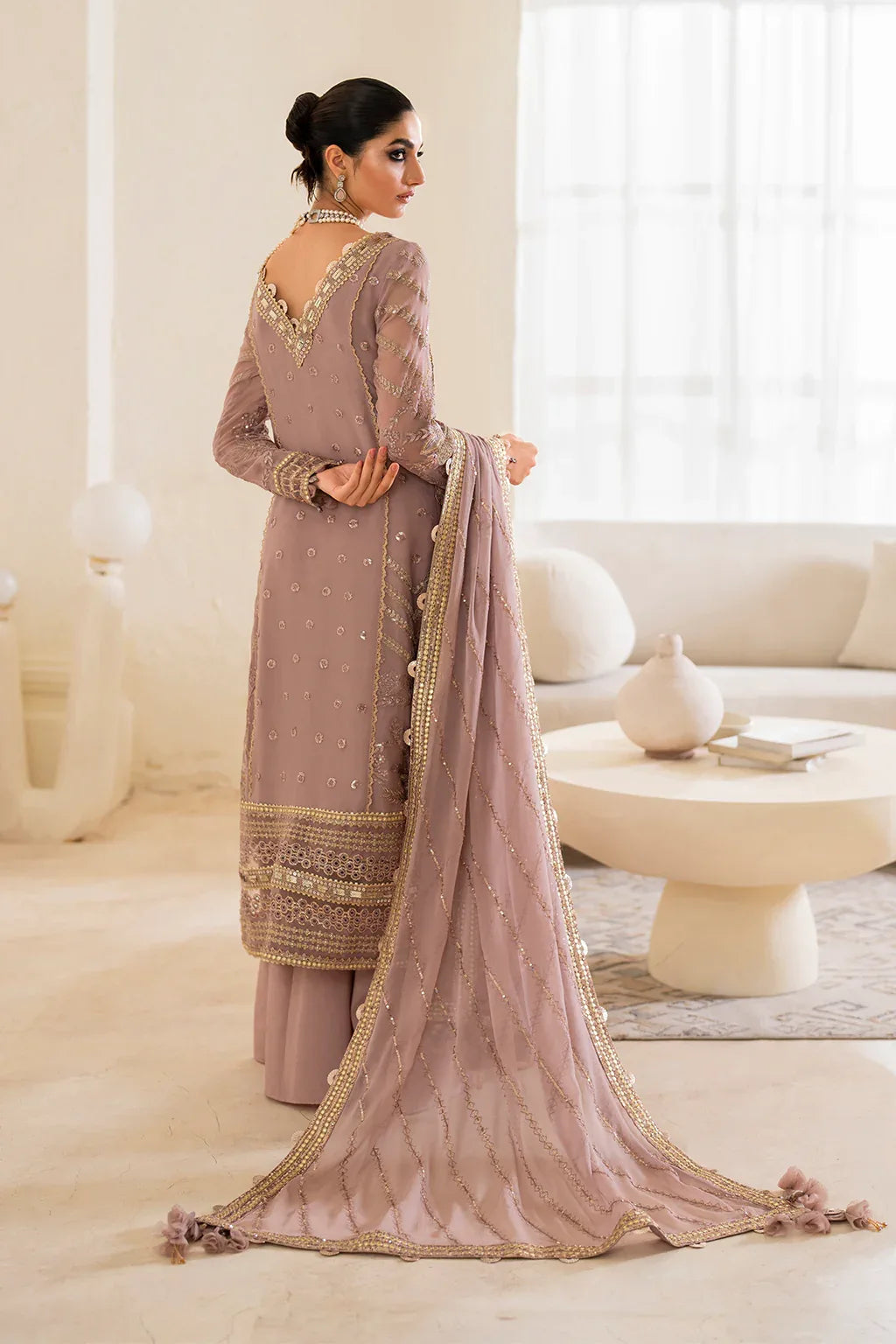 Iznik | Chinnon Chiffon | CC-48 Embroidered Chiffon - Aqsa Fabrics