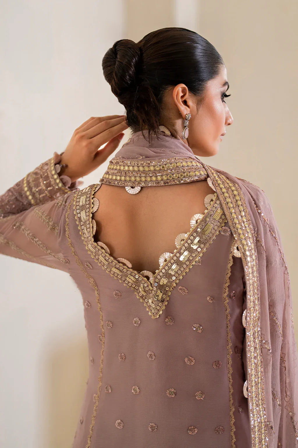 Iznik | Chinnon Chiffon | CC-48 Embroidered Chiffon - Aqsa Fabrics