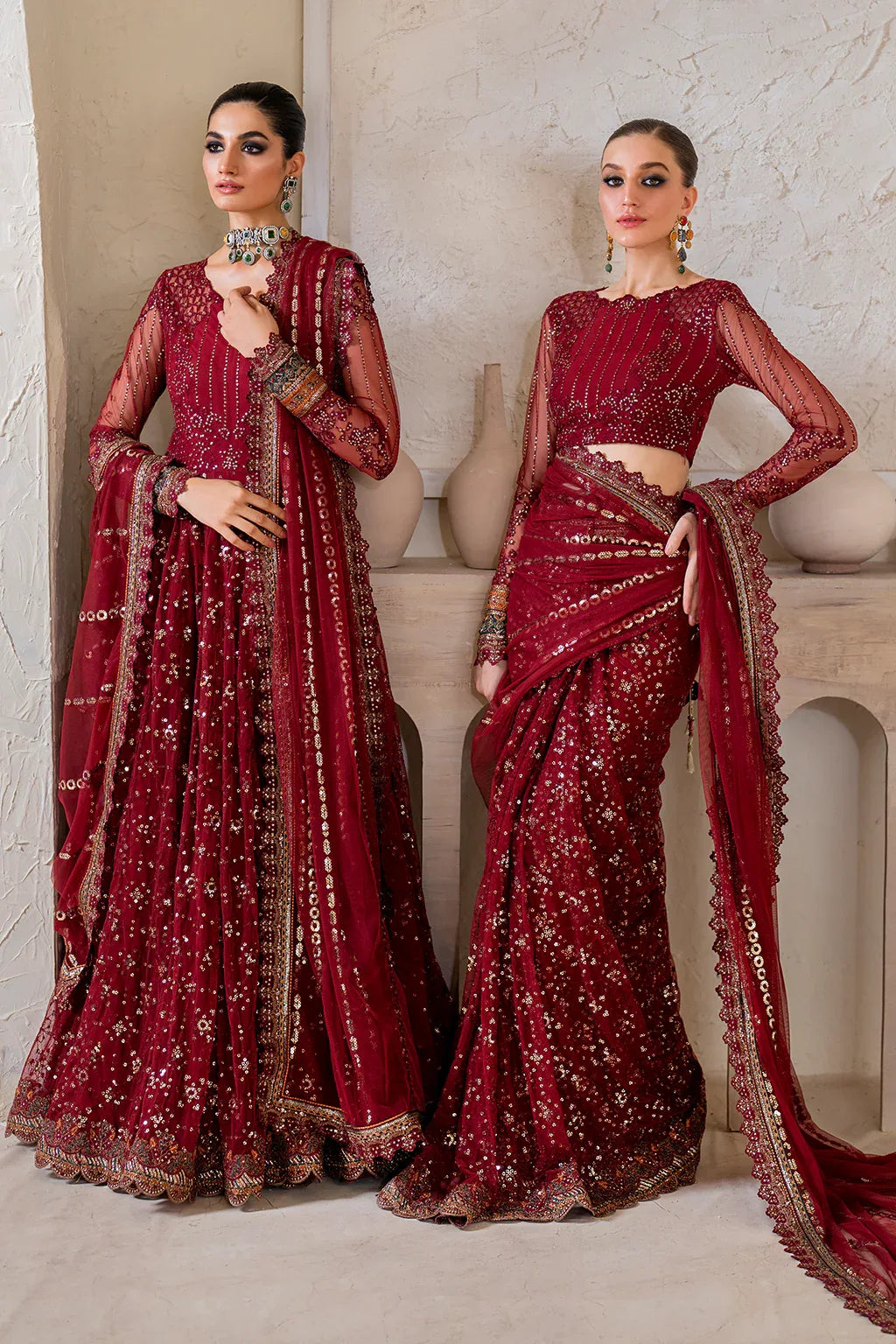 Iznik | Chinnon Chiffon | CC-49 Embroidered Net - Aqsa Fabrics