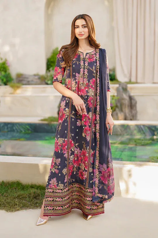 Iznik | Exclusive Lawn | SFL-12 EMBROIDERED LAWN - Aqsa Fabrics