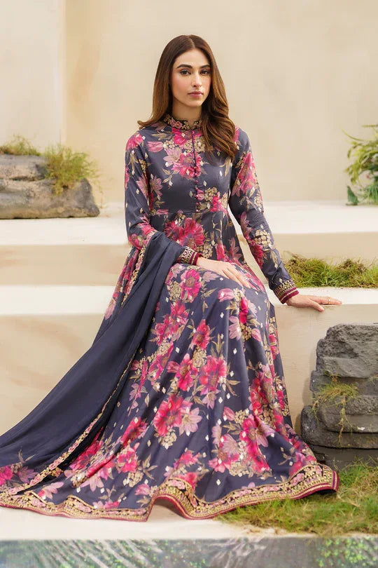 Iznik | Exclusive Lawn | SFL-12 EMBROIDERED LAWN - Aqsa Fabrics