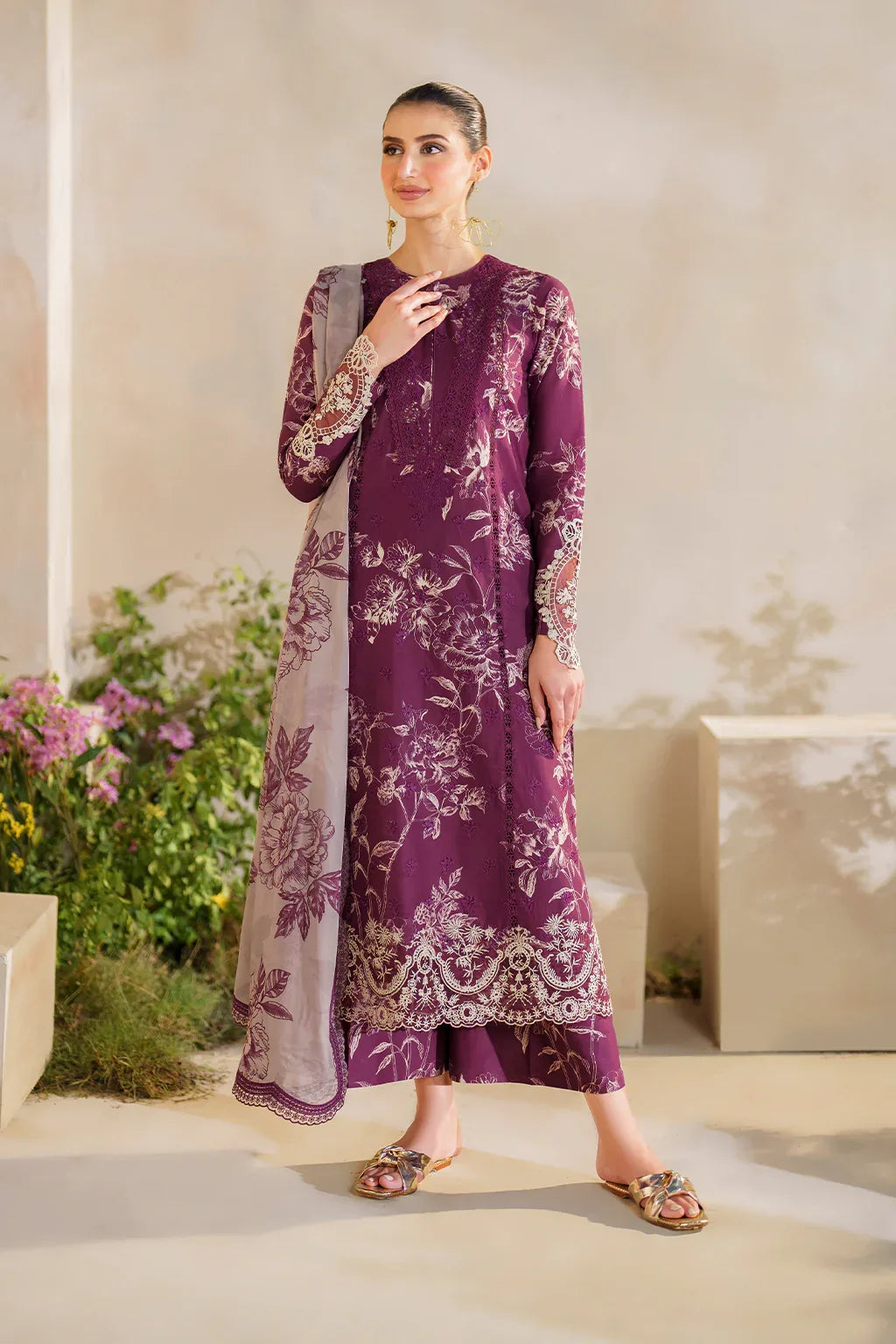 Iznik | Festive lawn 24 | SFL-04 - Aqsa Fabrics