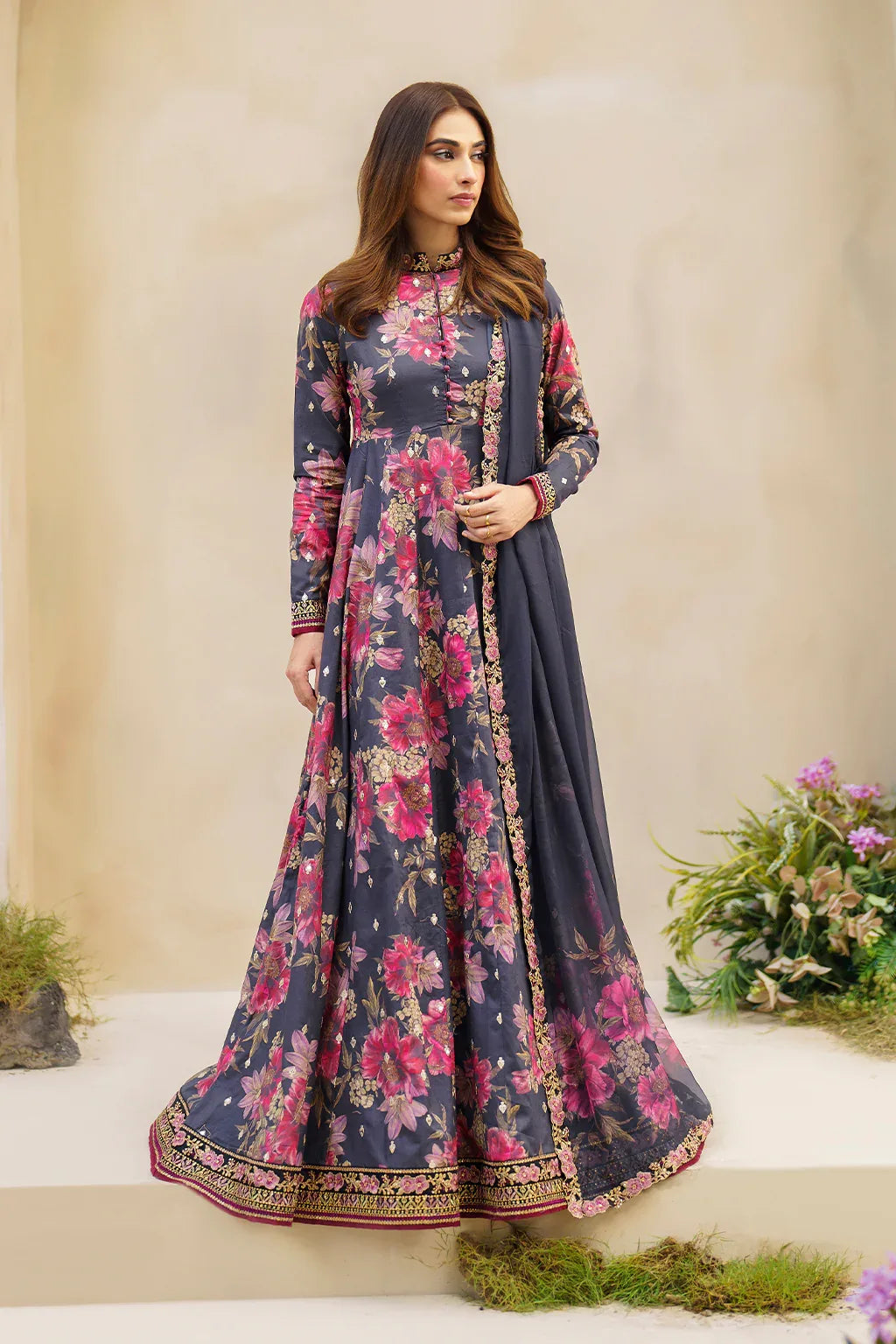 Iznik | Festive lawn 24 | SFL-12 - Aqsa Fabrics