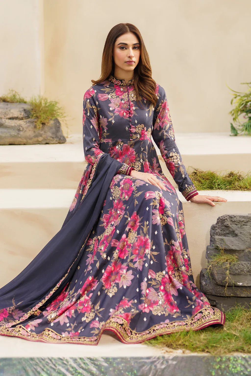 Iznik | Festive lawn 24 | SFL-12 - Aqsa Fabrics