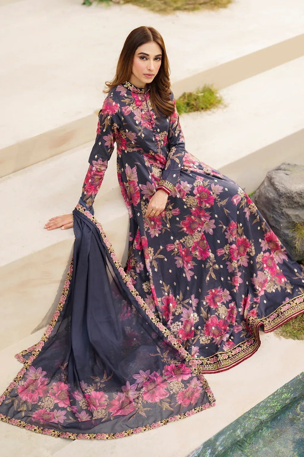 Iznik | Festive lawn 24 | SFL-12 - Aqsa Fabrics
