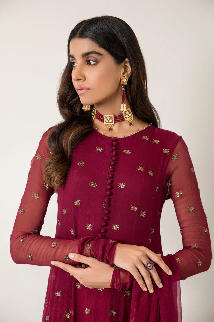 Iznik | Ready to Wear | IP-157 - RUBELLITE - Aqsa Fabrics