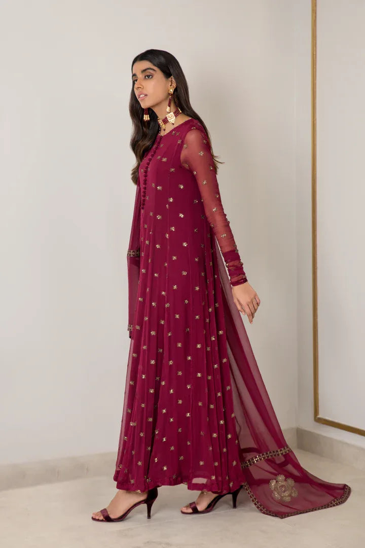Iznik | Ready to Wear | IP-157 - RUBELLITE - Aqsa Fabrics