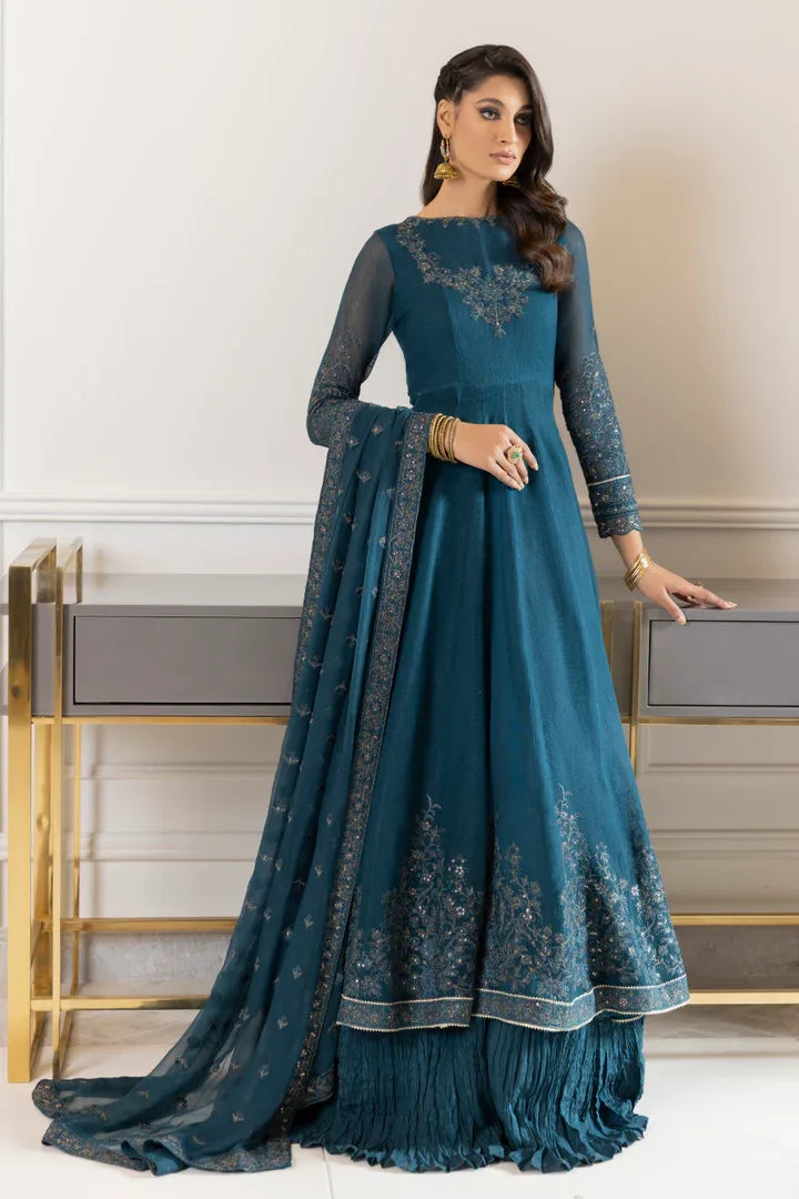 Iznik | Ready to Wear | IP-169 - BLUE DELPHINIUM - Aqsa Fabrics