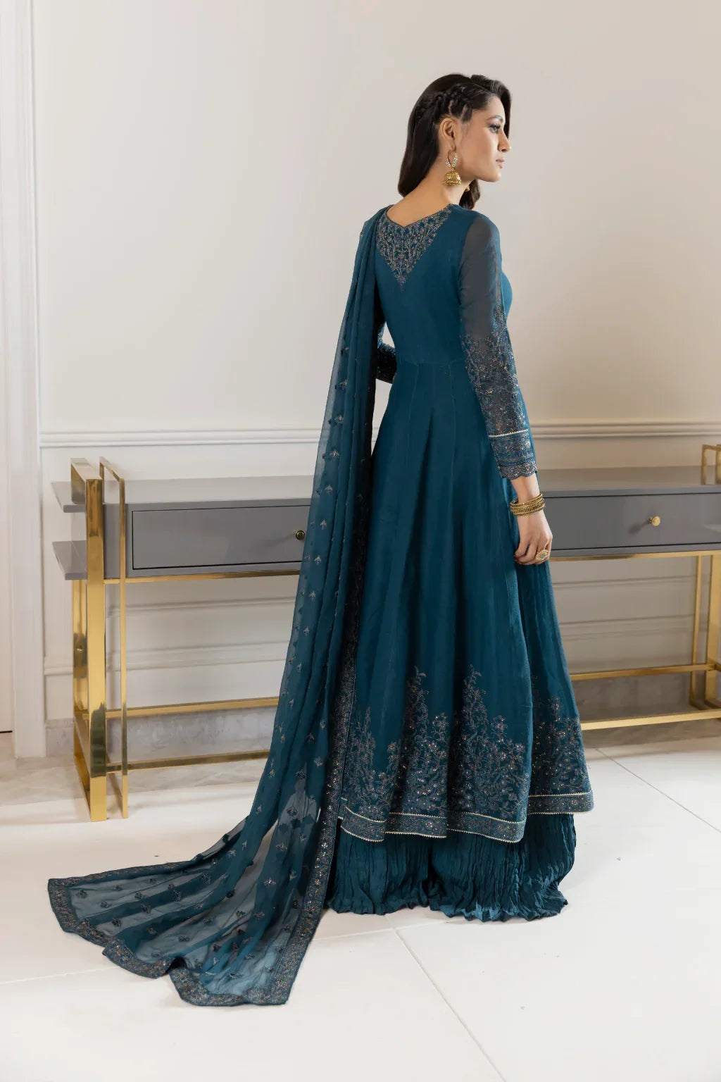 Iznik | Ready to Wear | IP-169 - BLUE DELPHINIUM - Aqsa Fabrics