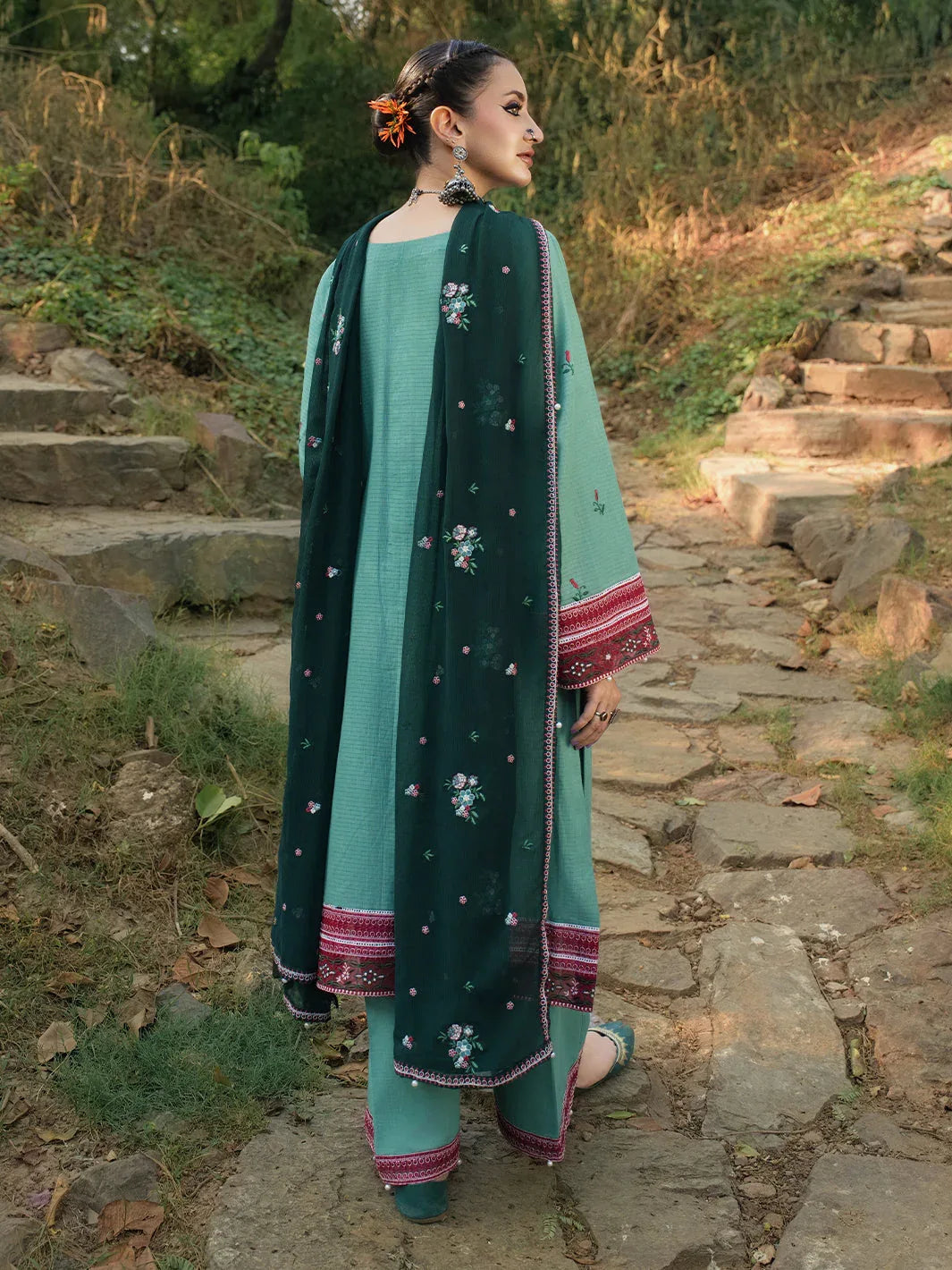 Hemstitch | The Garden Lawn | Jade - Aqsa Fabrics