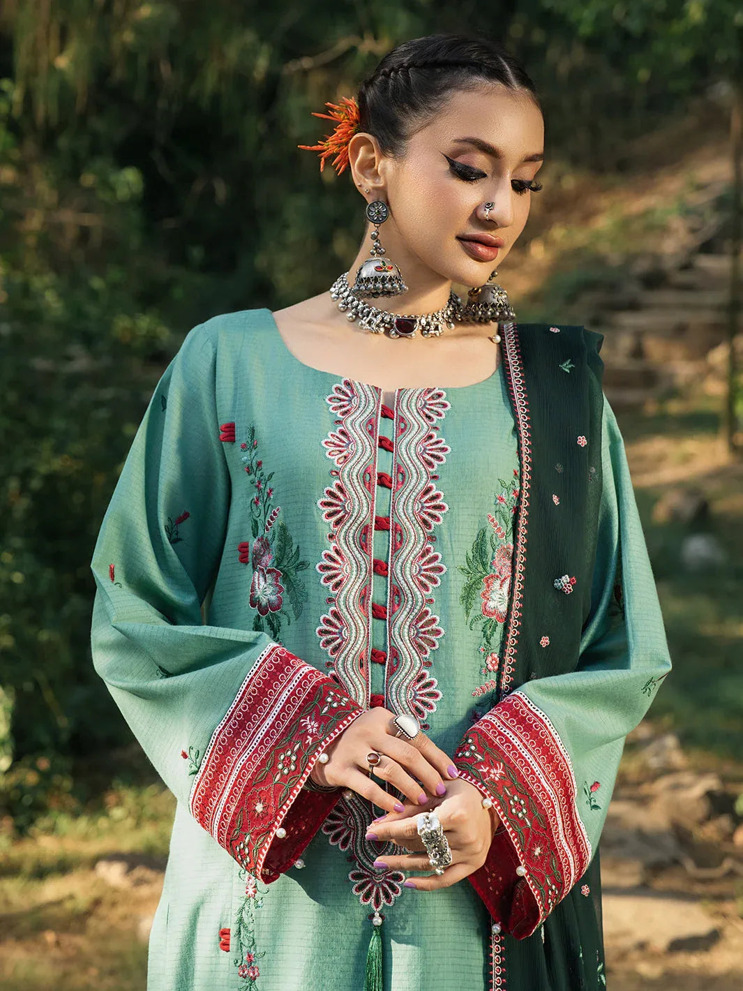 Hemstitch | The Garden Lawn | Jade - Aqsa Fabrics