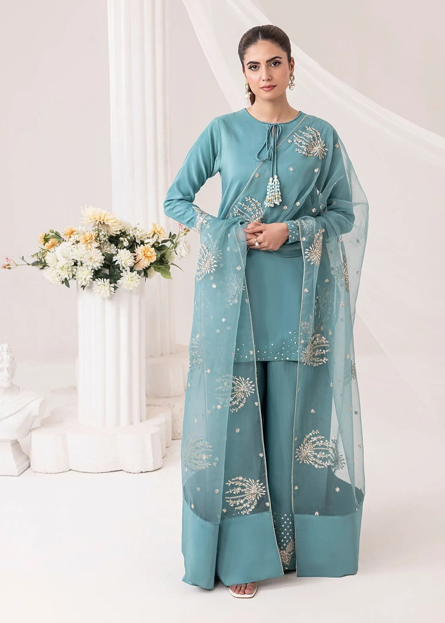 Jamnii | Silk Ivy | Dewdrop - Aqsa Fabrics