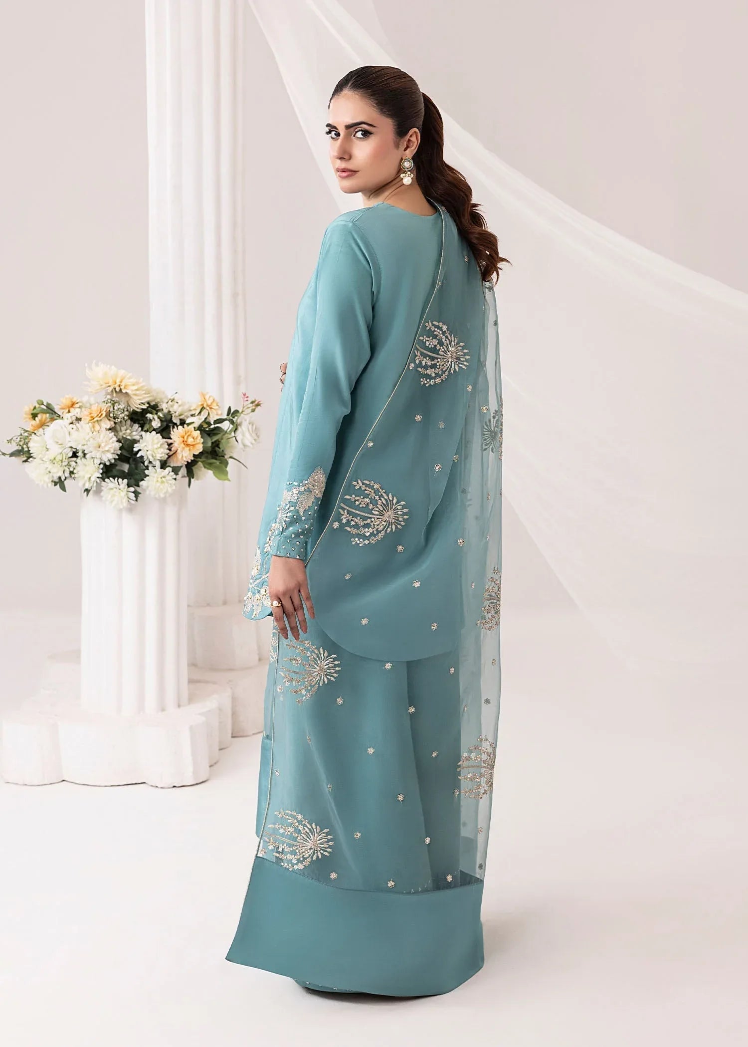 Jamnii | Silk Ivy | Dewdrop - Aqsa Fabrics