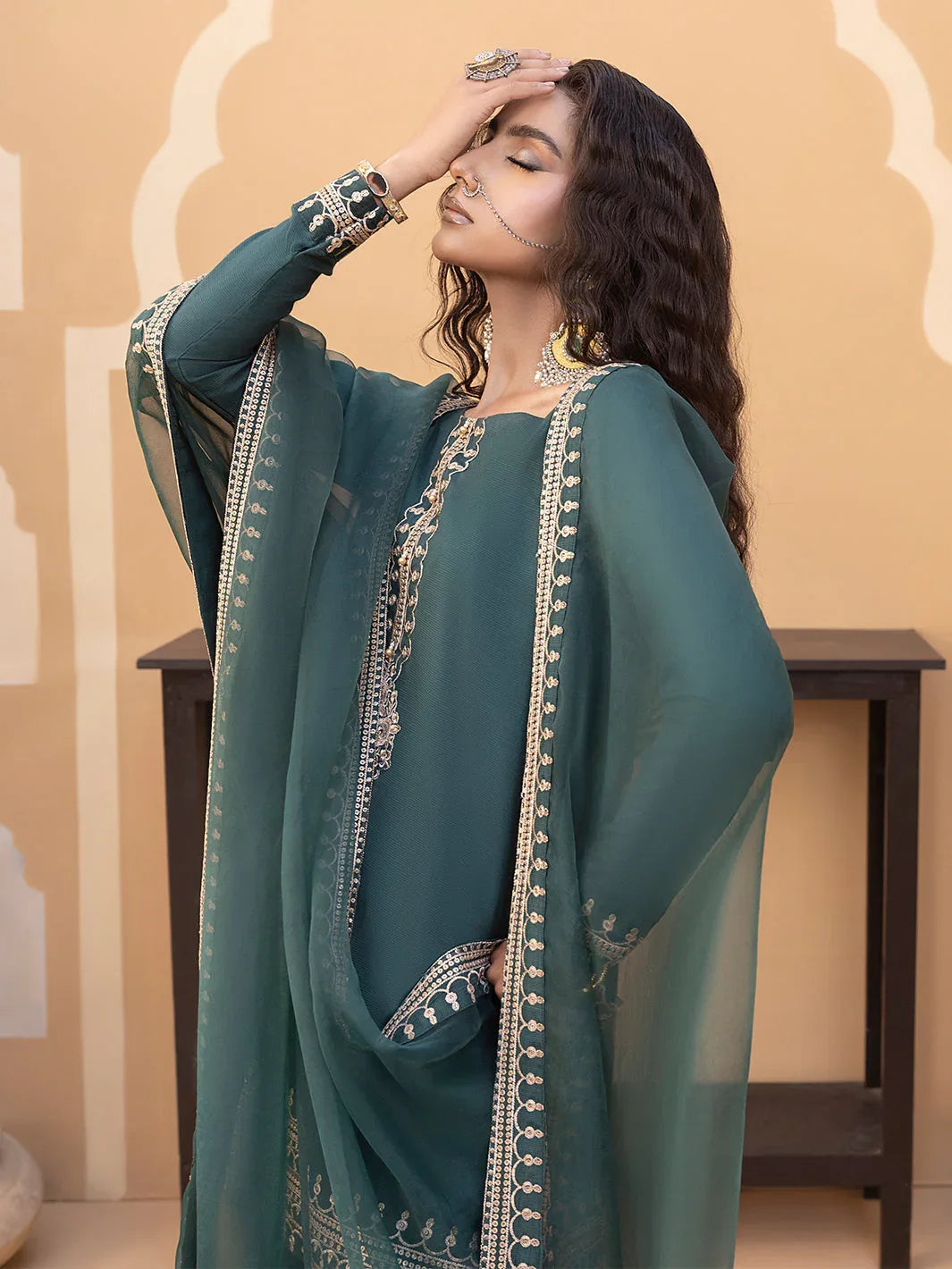 Hem Stitch | Raw Silk Edit 25 | Jasmine - Aqsa Fabrics