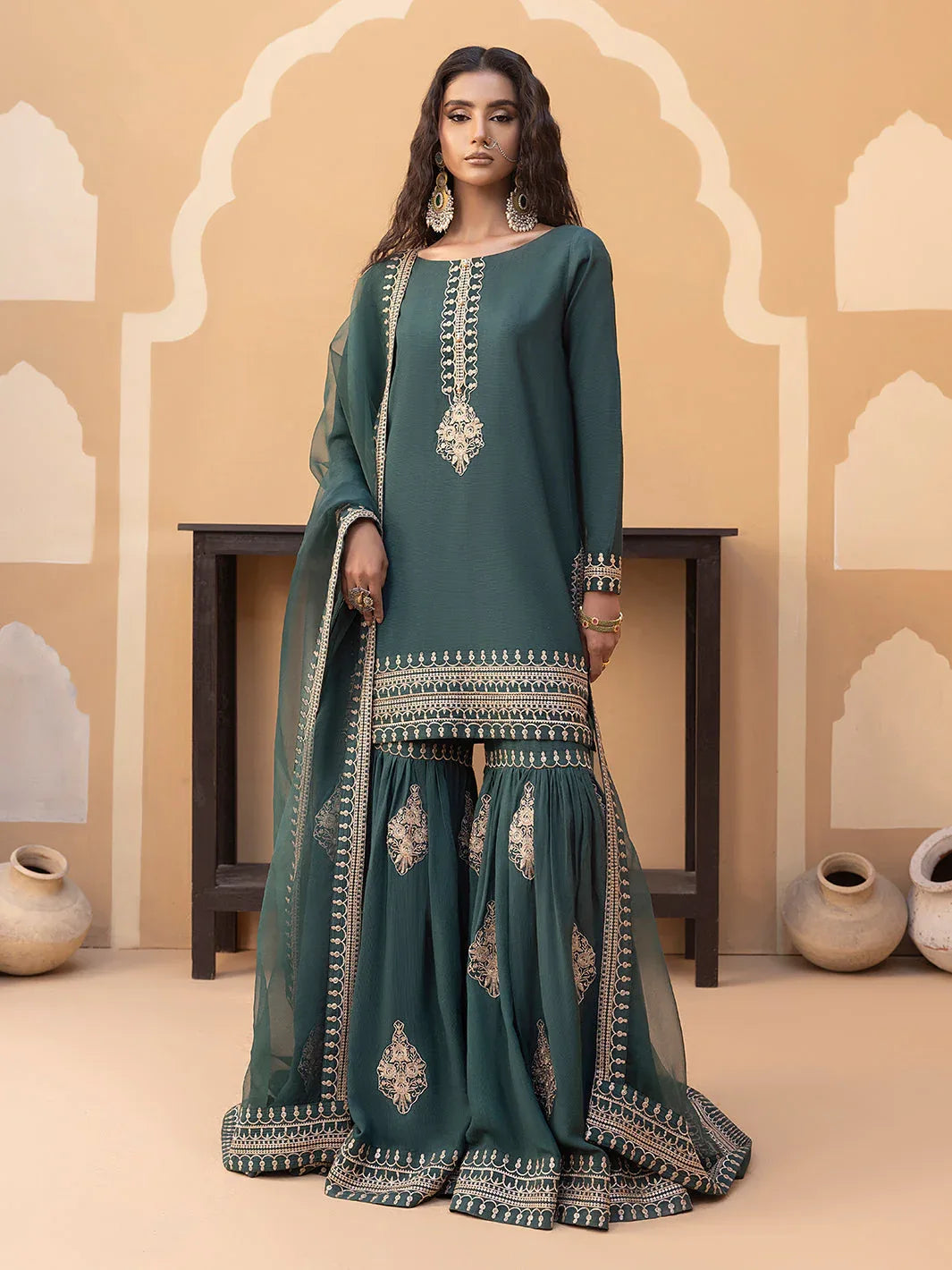 Hem Stitch | Raw Silk Edit 25 | Jasmine - Aqsa Fabrics