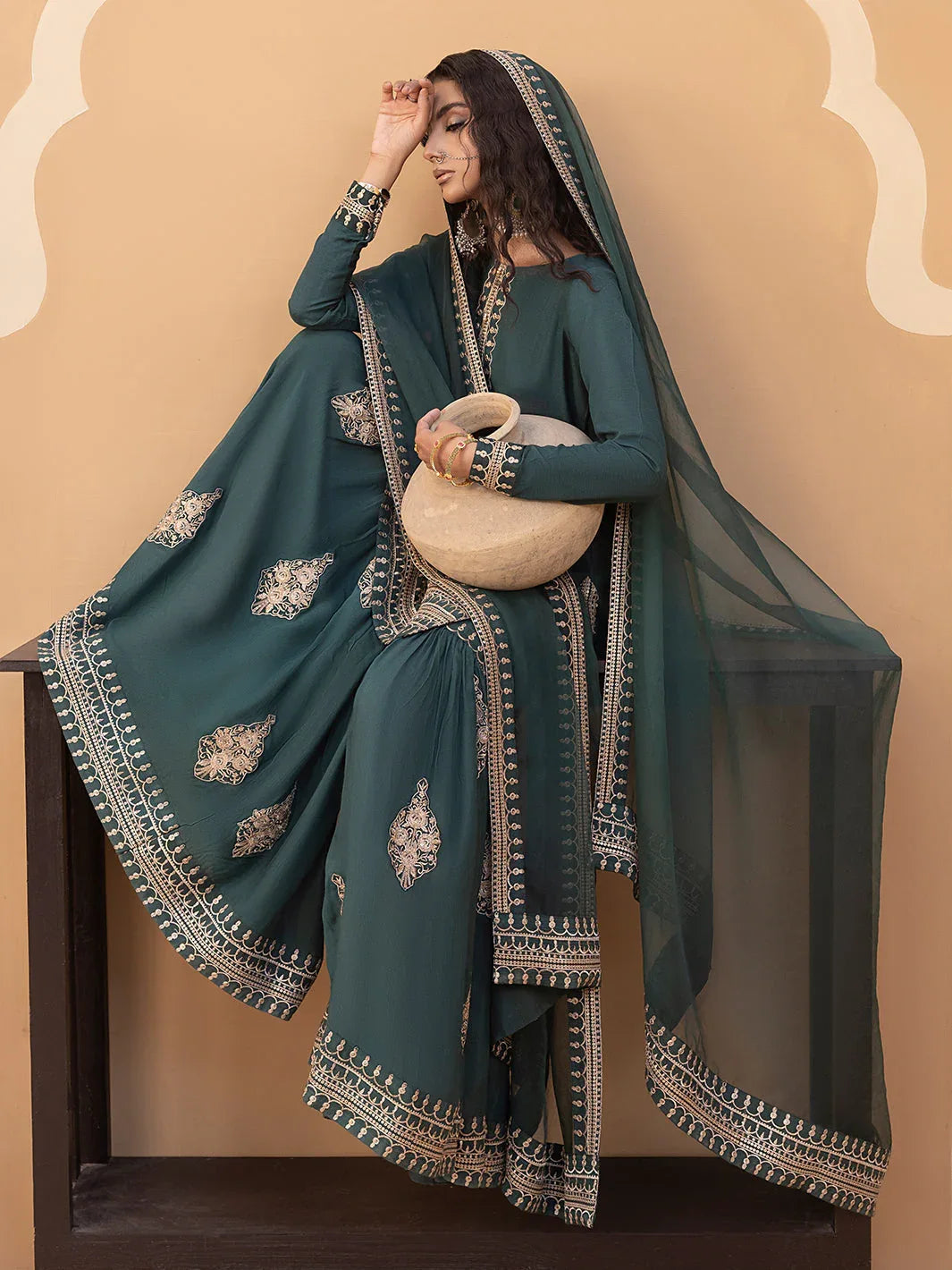 Hem Stitch | Raw Silk Edit 25 | Jasmine - Aqsa Fabrics
