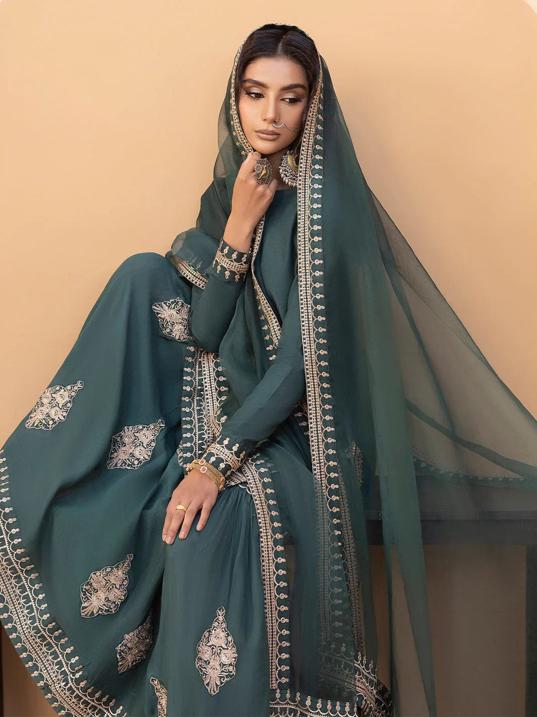 Hem Stitch | Raw Silk Edit 25 | Jasmine - Aqsa Fabrics